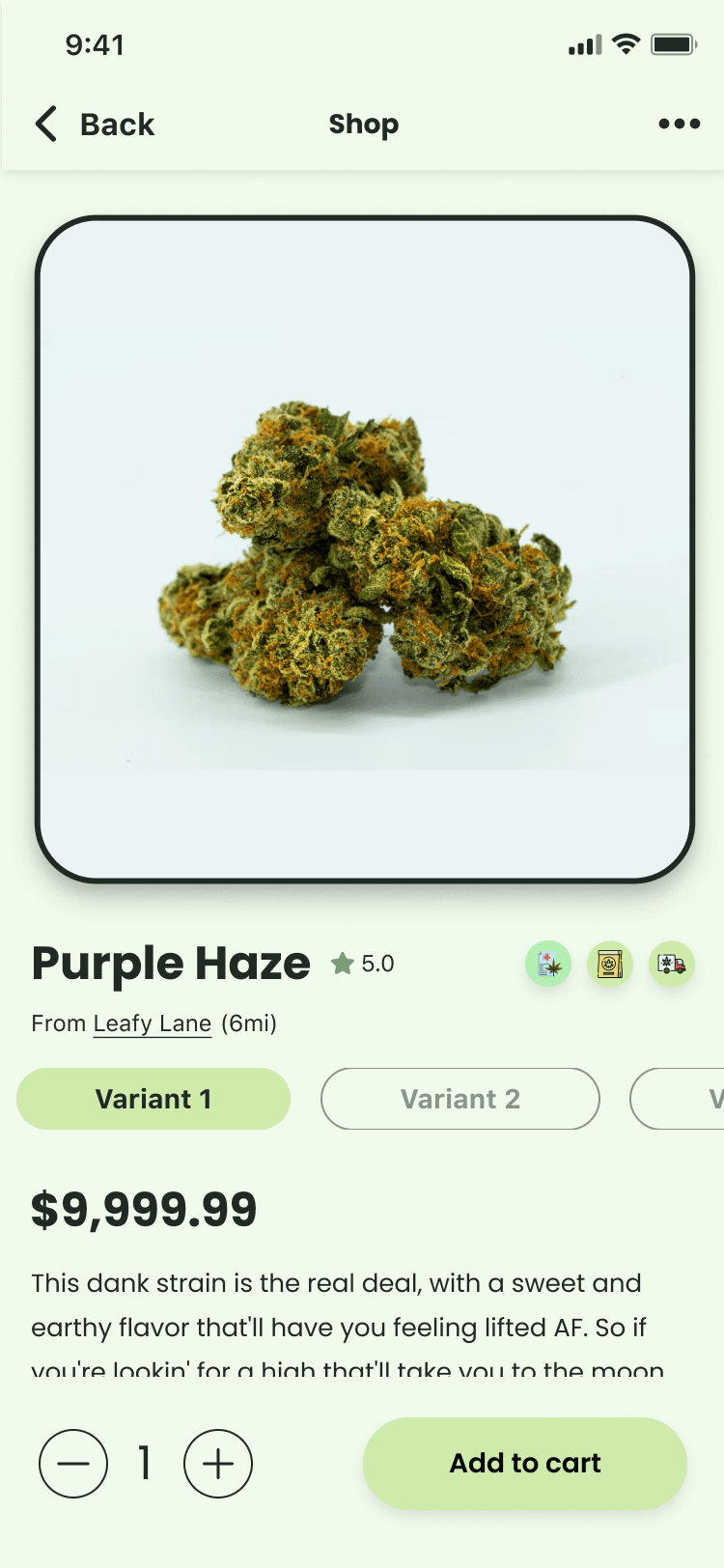 Product detail with chemistry